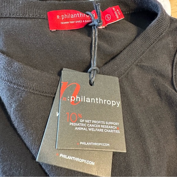 N:Philanthropy Charley Mini Dress in Black Cat Cutout Neckline size Small NWT - Picture 9 of 12